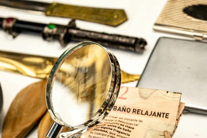 Magnifying glass over financial documents
