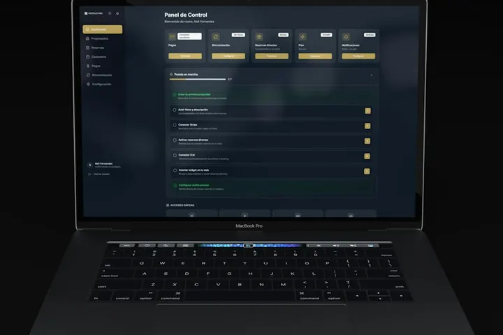 Laptop displaying a financial dashboard